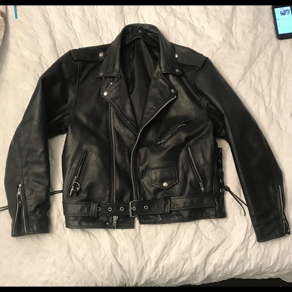 Black Leather Jacket Size 42 men’s.